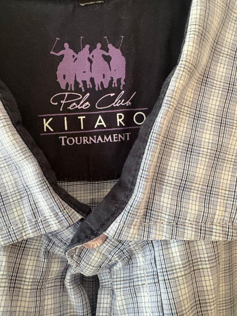 Prachtig Kitaro overhemd 3XL - Geruit met borduursels, Kleding | Heren, Ophalen of Verzenden, Zo goed als nieuw, Blauw, Overige halswijdtes
