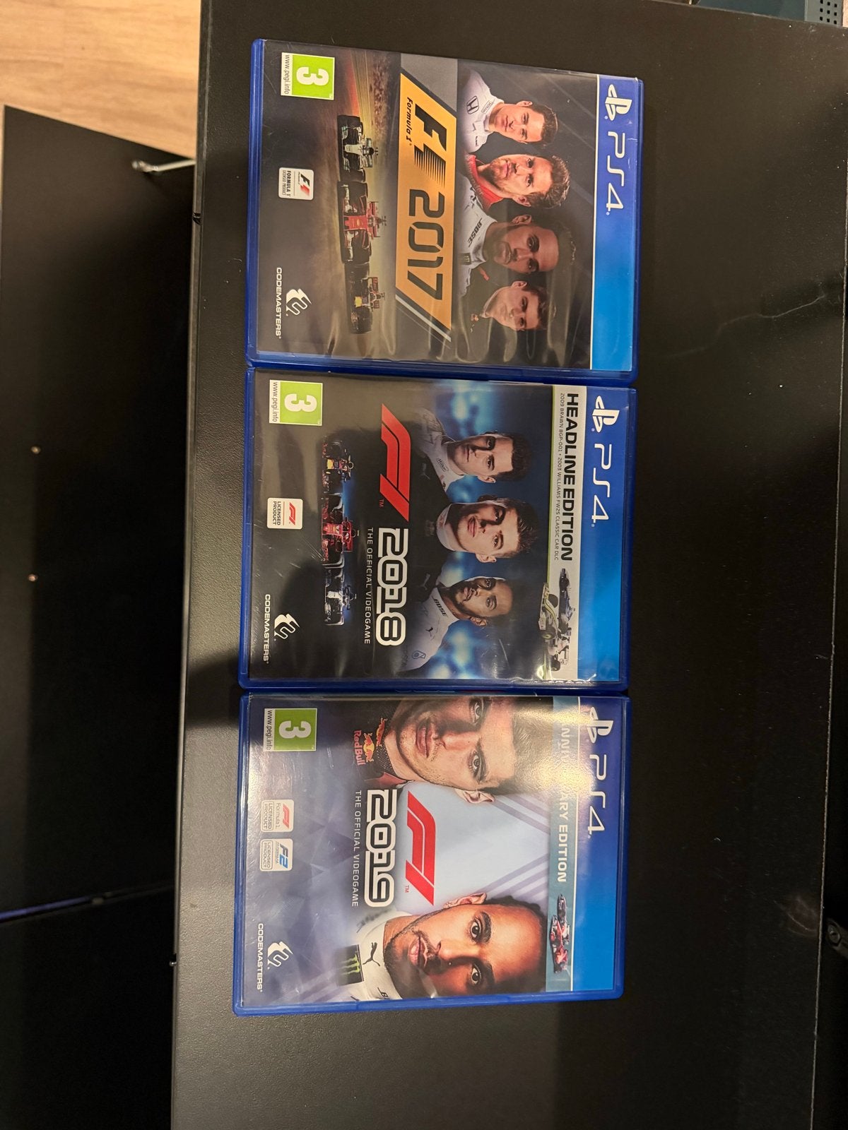F1 2017, F1 2018, F1 2019 PS4 Games - Set van 3, Online, Gebruikt, 1 speler, Racen en Vliegen