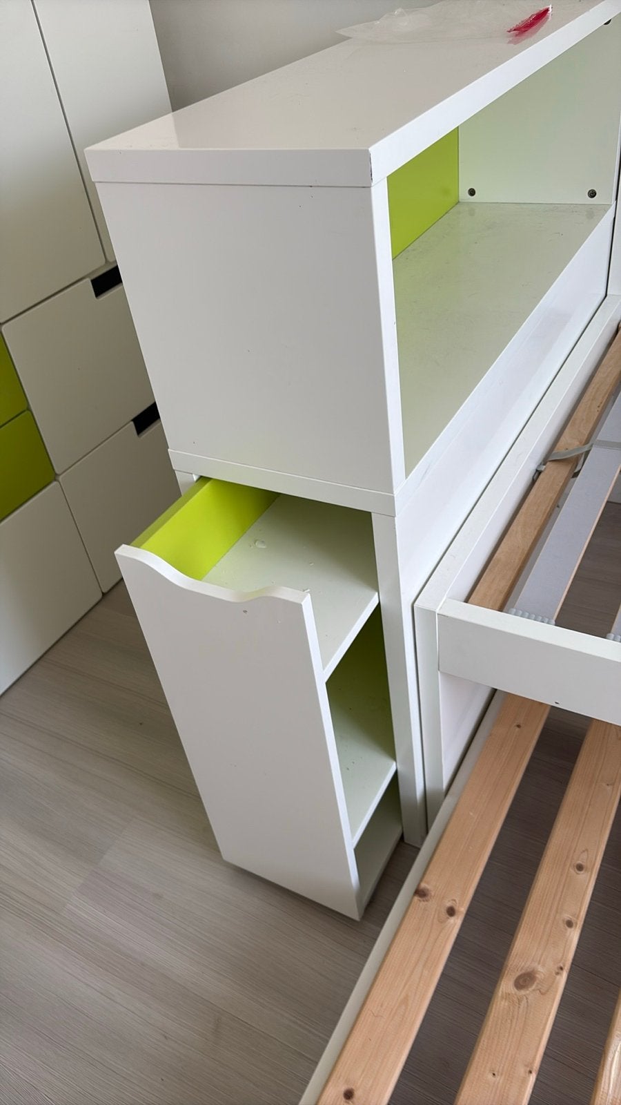 IKEA Bedbank met lades, Ophalen, Gebruikt, Wit, Tweepersoons