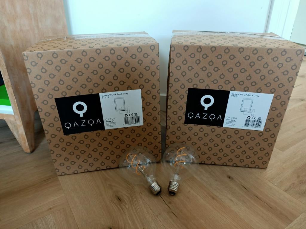 2 Qazqa lamps for outside + light bulbs, Ophalen of Verzenden