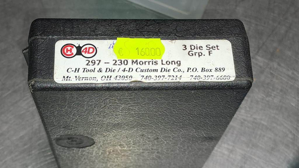 3 Die-set  CH4D 297-230 MORRIS LONG nieuw! Incl shellholder, Ophalen of Verzenden, Nieuw