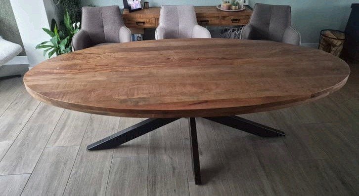 Mango houten eettafel 240x110 cm, Huis en Inrichting, Tafels | Eettafels, Ophalen, Gebruikt, 100 tot 150 cm, 200 cm of meer