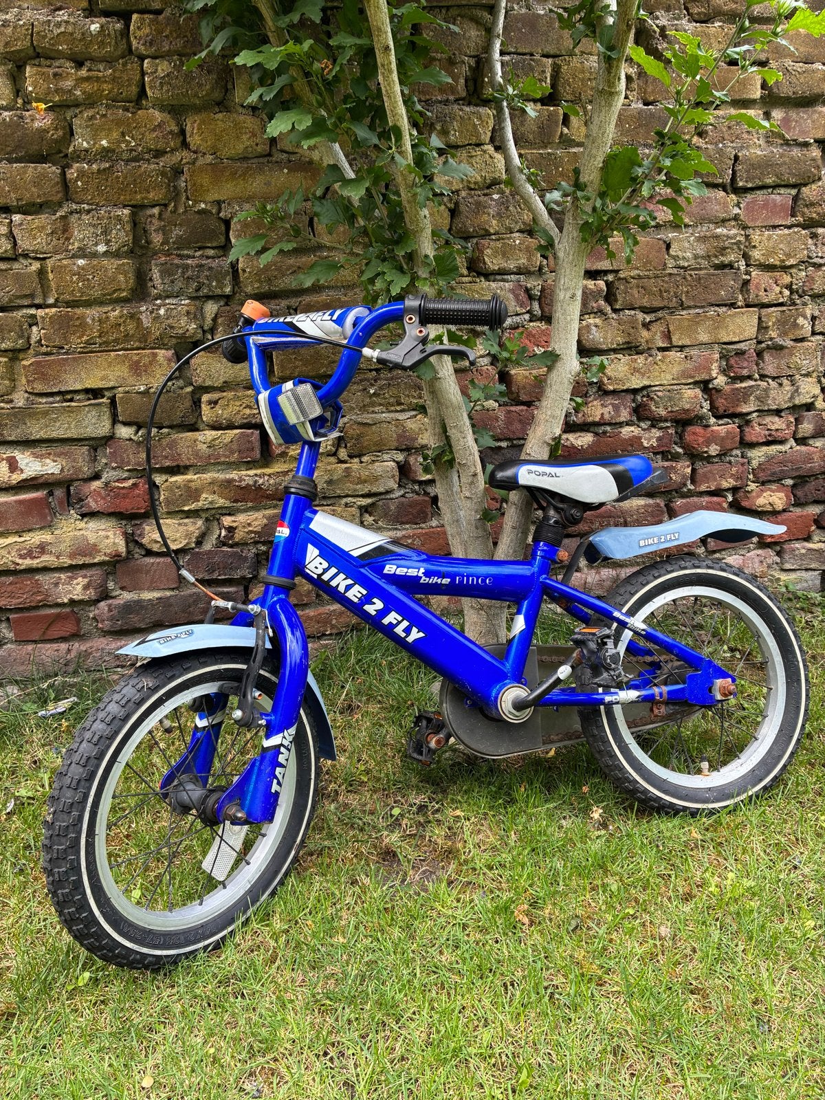 Popal Bike 2 Fly kinderfiets 14 inch, Fietsen en Brommers, Fietsen | Kinderfietsjes, Ophalen, Gebruikt, Terugtraprem, Minder dan 16 inch