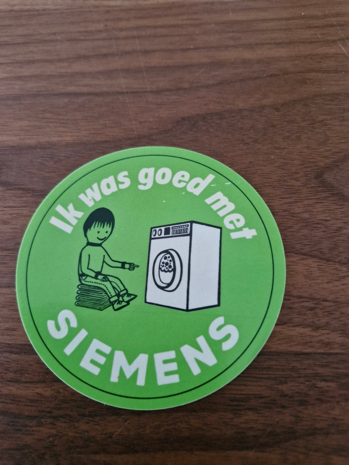 11374 Vintage Siemens 'Ik was goed met' sticker, Ophalen of Verzenden