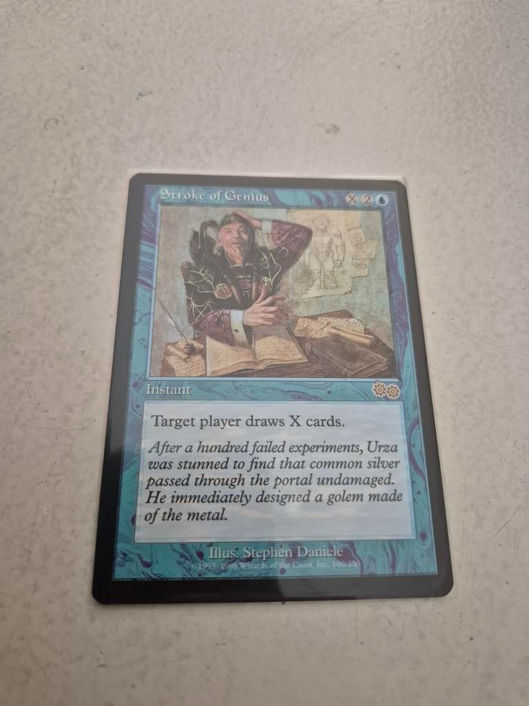 Magic: The Gathering - Stroke of Genius (Urza's Saga), Ophalen of Verzenden, Gebruikt, Losse kaart