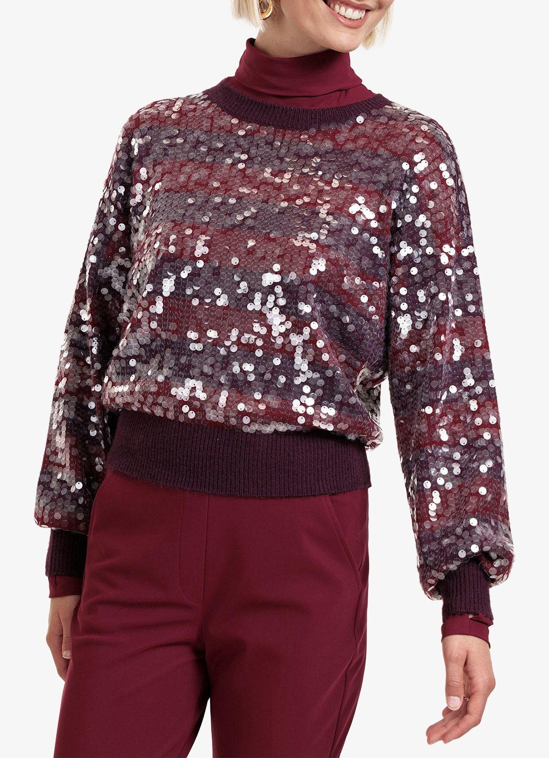 Studio anneloes lilly pullover trui M merlot / bordeaux, Maat 38/40 (M), Ophalen of Verzenden, Zo goed als nieuw, X