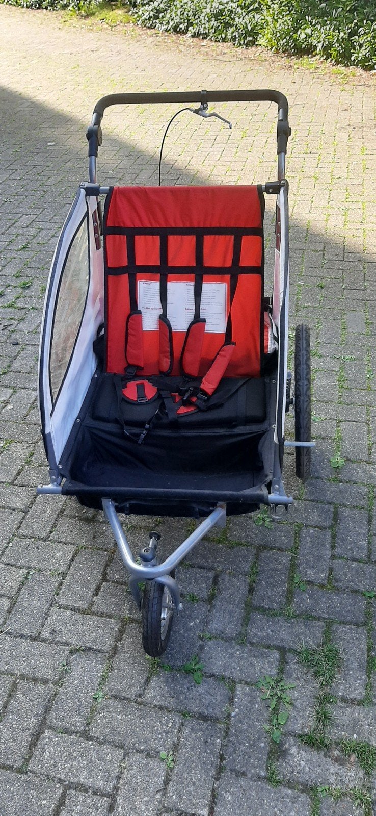 Kinderfietskar / wandelwagen rood/zwart, Ophalen, Gebruikt, Kinderkar, 40 tot 60 kg