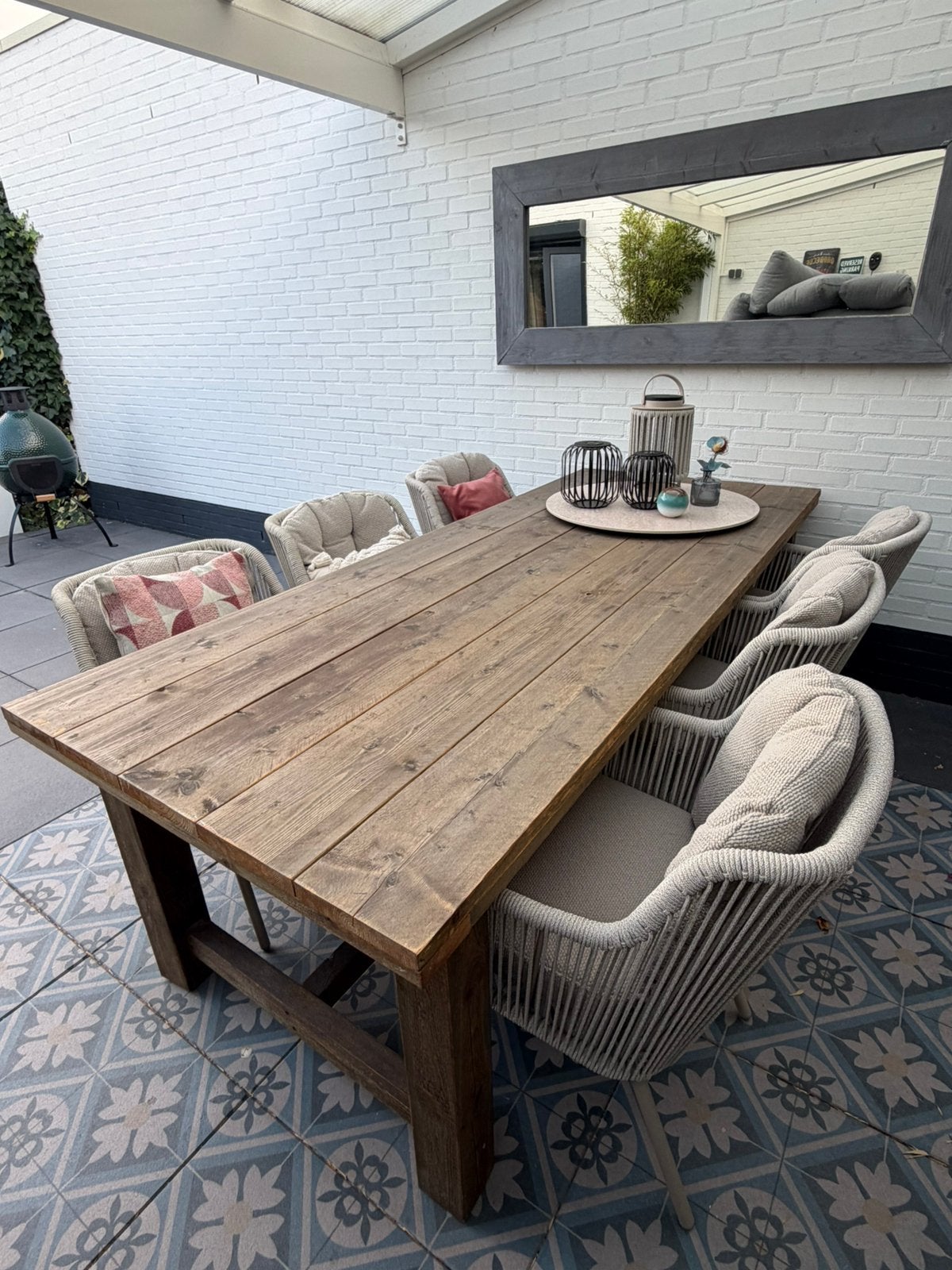 Tuintafel steigerhout 240 x 100 cm, Tuin en Terras, Tuintafels, Ophalen, Zo goed als nieuw, Rechthoekig, Hout