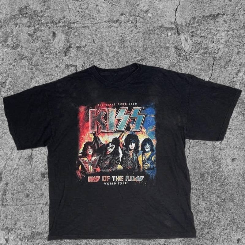 KISS "End of the Road" World Tour T-shirt - Zwart XL T-113, Kleding | Heren, T-shirts, Verzenden, Zwart, Maat 56/58 (XL), 600 de Maisonneuve Blvd W, Montreal, QC H3A 3J2, Canada