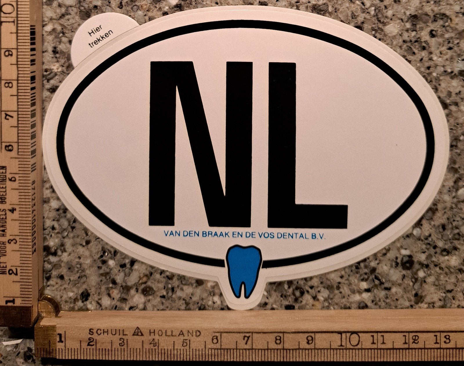 Vintage sticker autosticker NL tand kies tandarts, Ophalen of Verzenden, Zo goed als nieuw