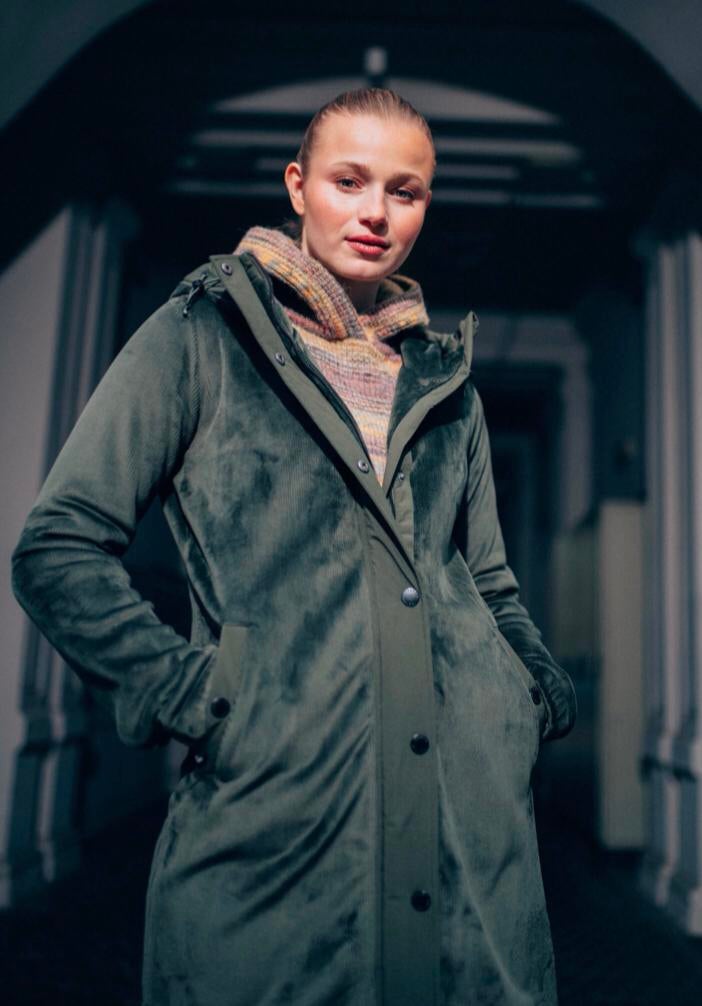 Ragwear tussen vest jas donker groen fluweel velours, Ragwear, Ragwear, Maat 42/44 (L), Nieuw