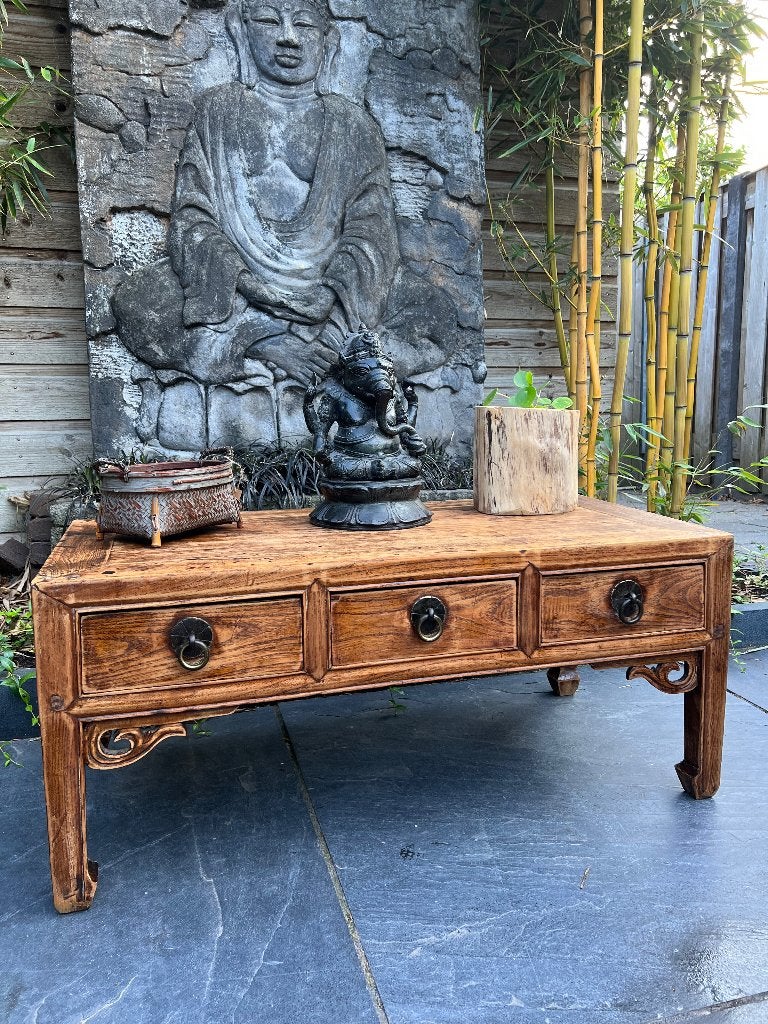 Chinees altaar kastje 3 lades chinese lakzegel Boeddha kast, Verburgt Vintage, Chinees oosters china asiatique chinese, 3 of 4 laden