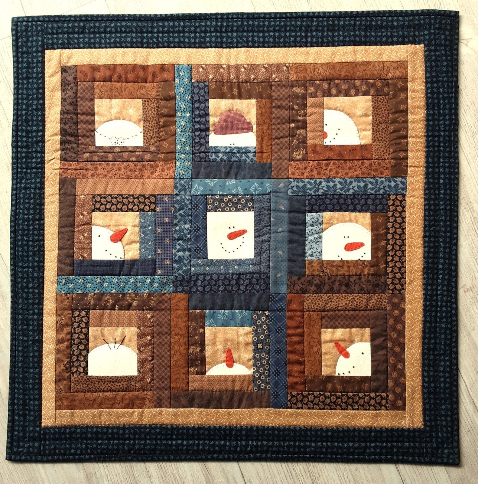 Quilt sneeuwpoppen winter, Ophalen of Verzenden