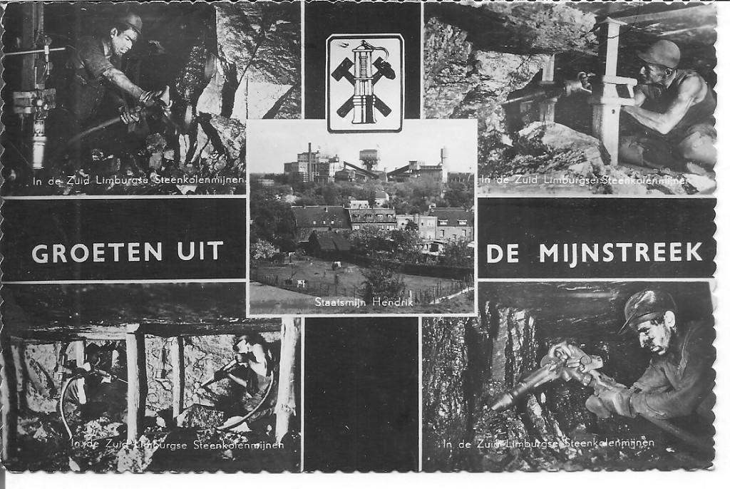 Groeten uit De Mijnstreek  Limburg Hoensbroek., Ophalen of Verzenden, 1960 tot 1980, Gelopen, Limburg