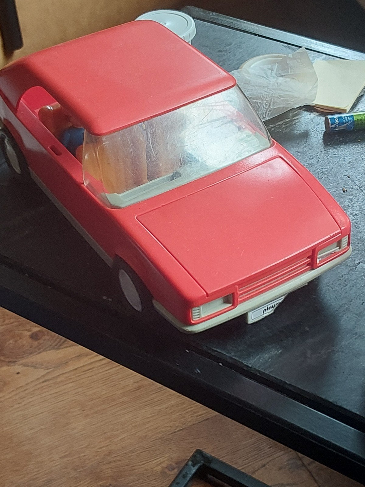 Playmobil Gezinsauto 1986 - Vintage Rood Speelgoed, Ophalen of Verzenden, Gebruikt