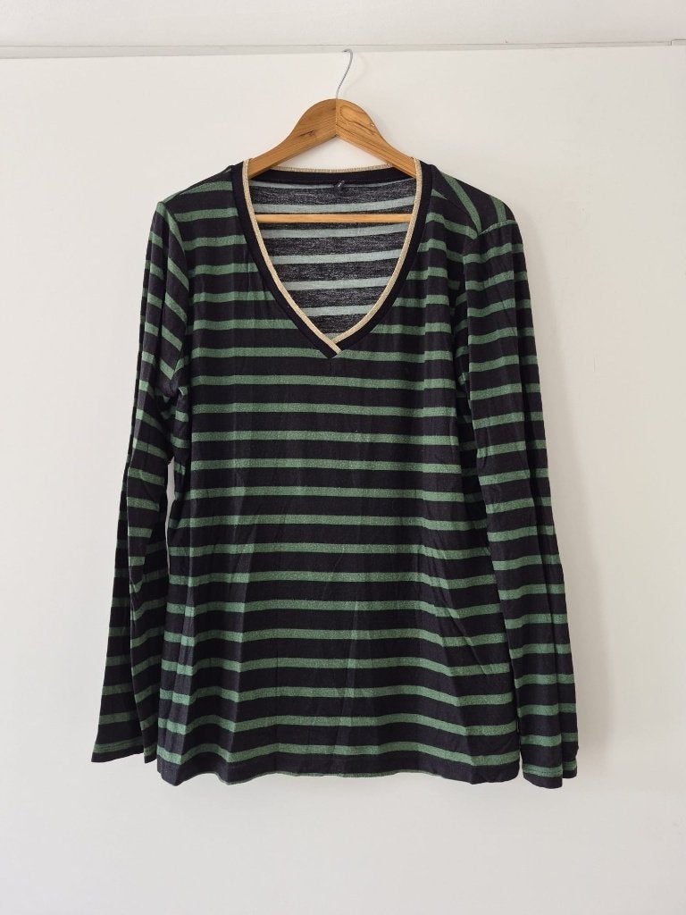 Longsleeve Hema maat XL - zwart / groen, Kleding | Dames, T-shirts, Zwart, Maat 46/48 (XL) of groter, Ophalen of Verzenden, Zo goed als nieuw