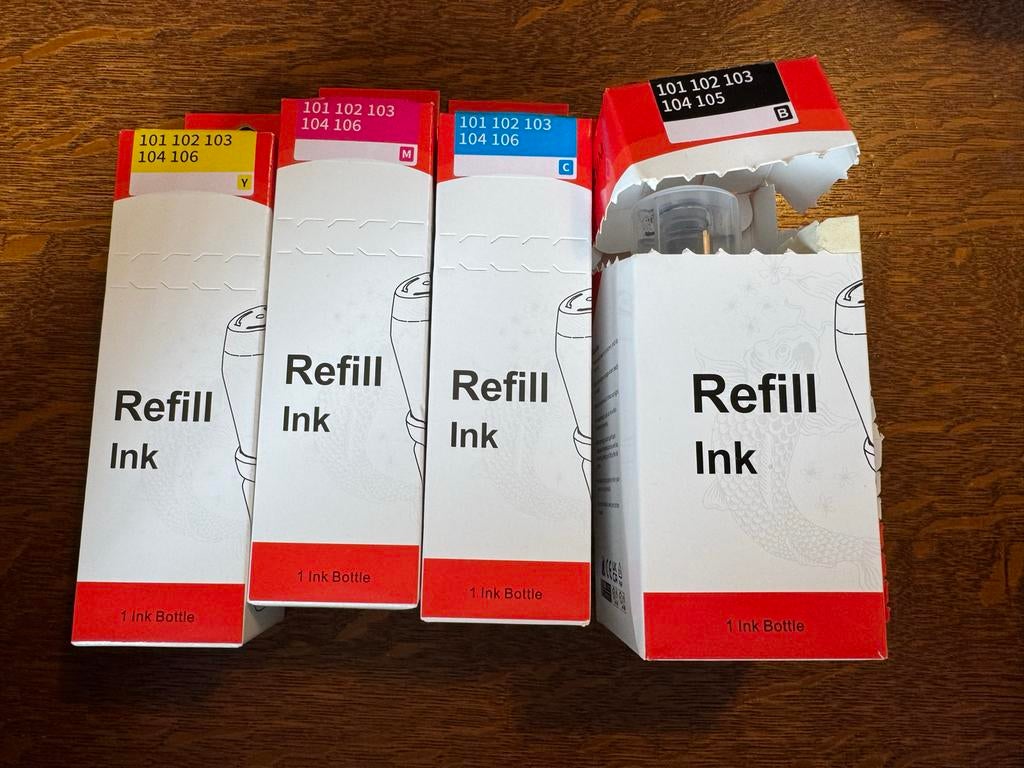 Refill inkt (set van 4), Computers en Software, Ophalen of Verzenden, Zo goed als nieuw, Overige typen