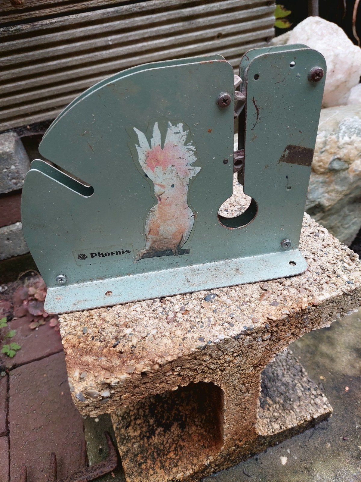 Vintage Phoenix Tape Dispenser met Kaketoe Sticker, Ophalen of Verzenden, Gebruikt