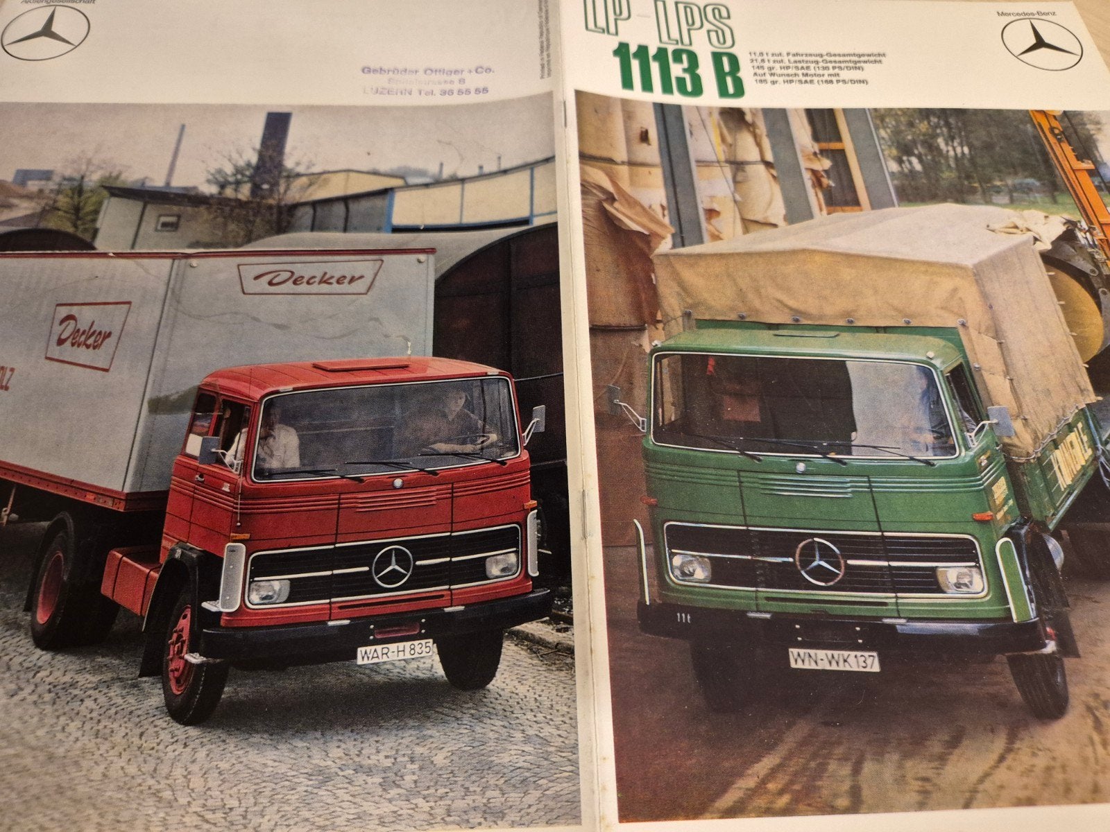 jaren 60 dikke Mercedes LPS 1113b 21 tonners trucks folder, Ophalen of Verzenden, Zo goed als nieuw, Mercedes