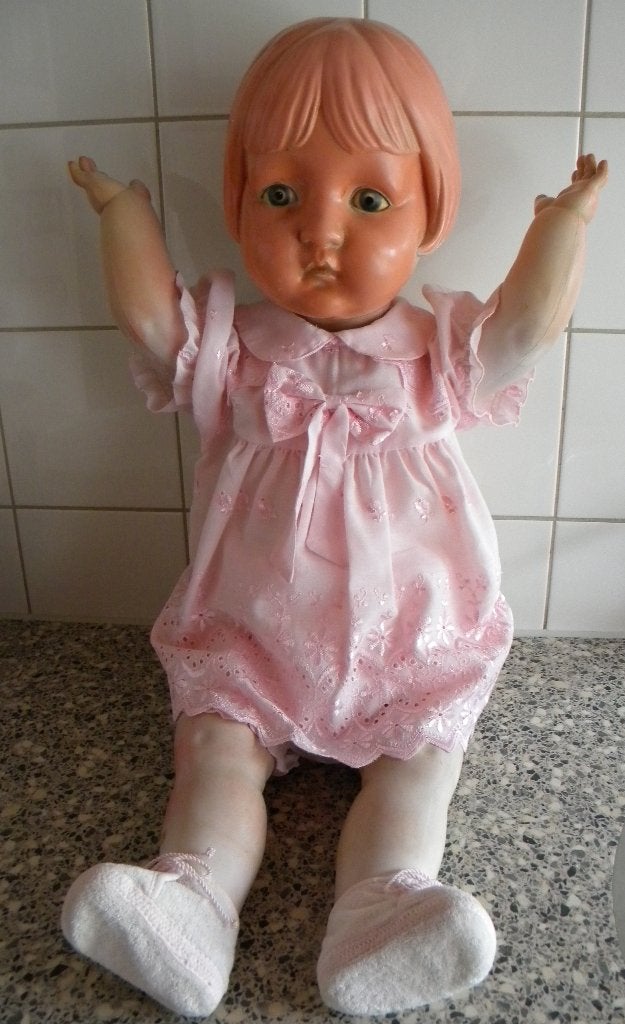 OUDE POP MEISJE 67 CM. JAREN 40, MERK ROYAL, Verzamelen, Ophalen of Verzenden, Gebruikt, Pop