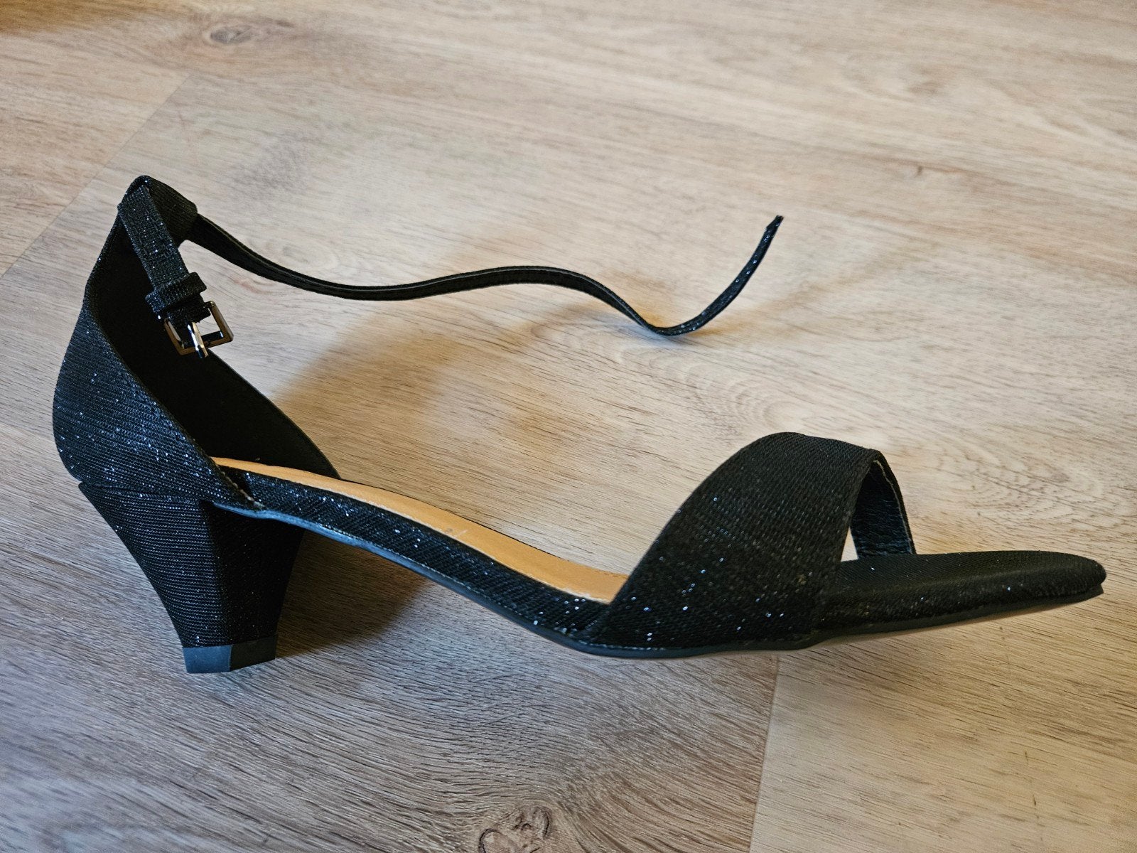 Zwarte glitter sandalen met hak - Dorothy Perkins, Zwart, Nieuw, Dorothy Perkins, Sandalen of Muiltjes