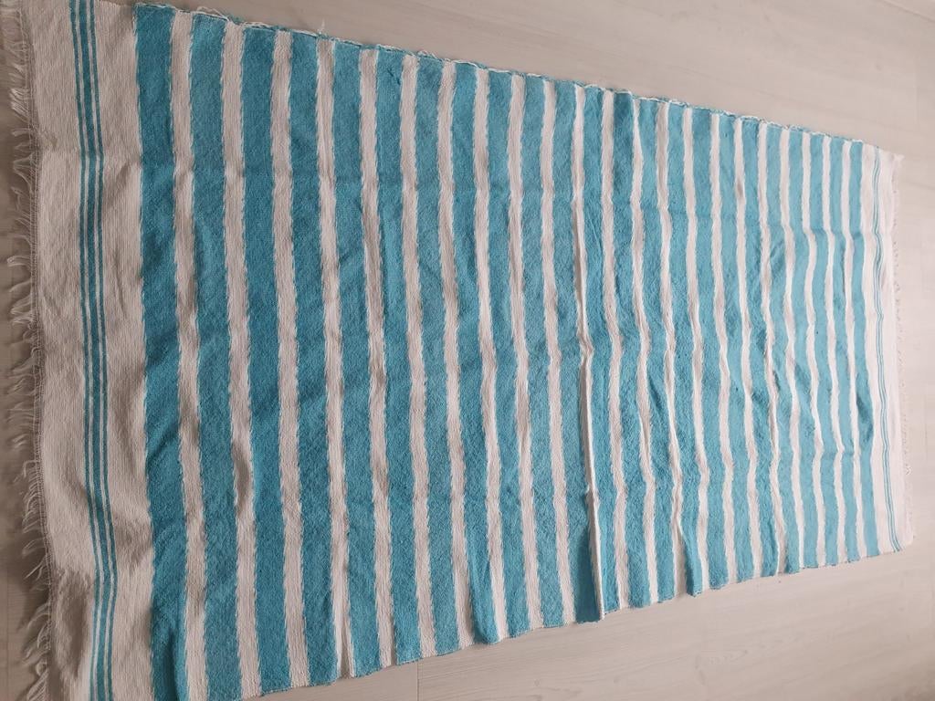 Nieuw gestreept kleed in bohémien Ibiza stijl, 100 tot 150 cm, Blauw, Bohémien Ibiza, Nieuw