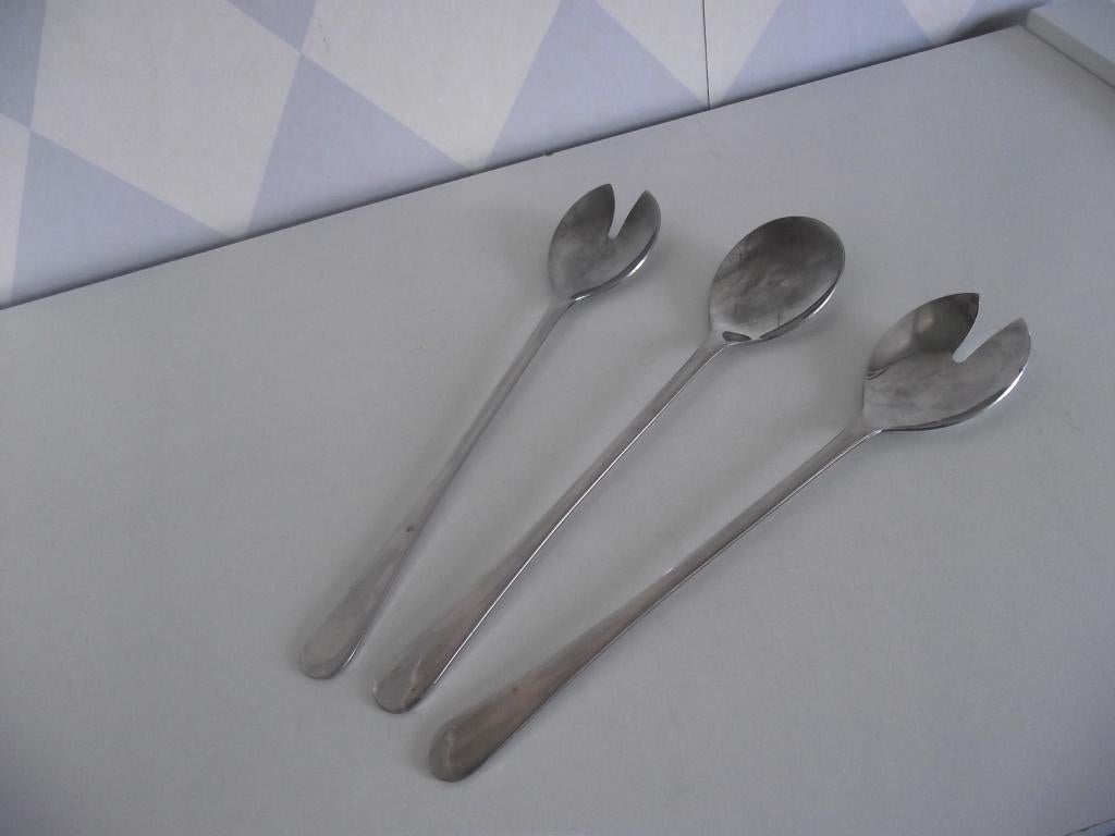 3 verzilverd sla bestek Brama silver plated England 1950 p s, Ophalen of Verzenden