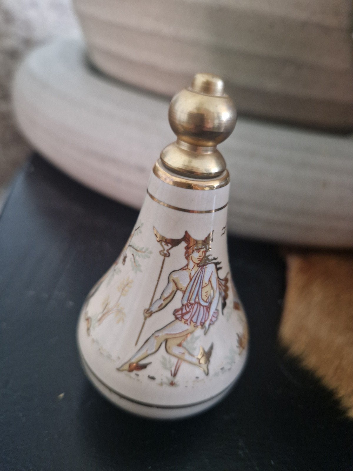 Vintage Bardaco parfumflesje met Griekse figuren, Antiek en Kunst, Ophalen of Verzenden