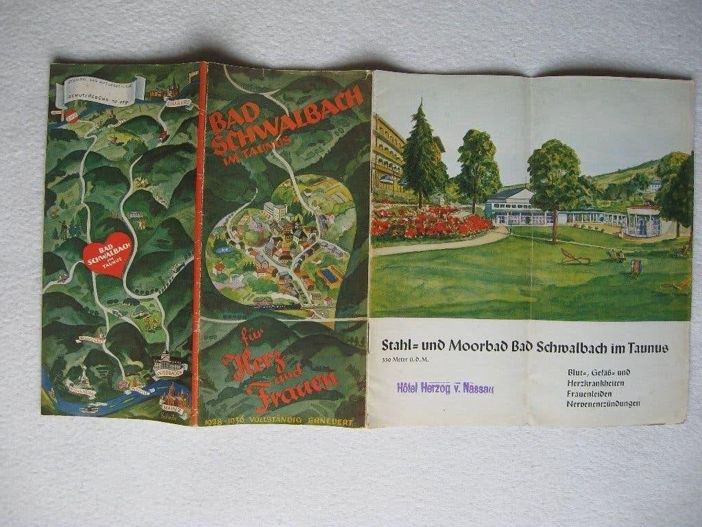 Brochure van Stahl- und MoorBad Schwalbach im Taunus (1936?), Ophalen of Verzenden, Gelezen