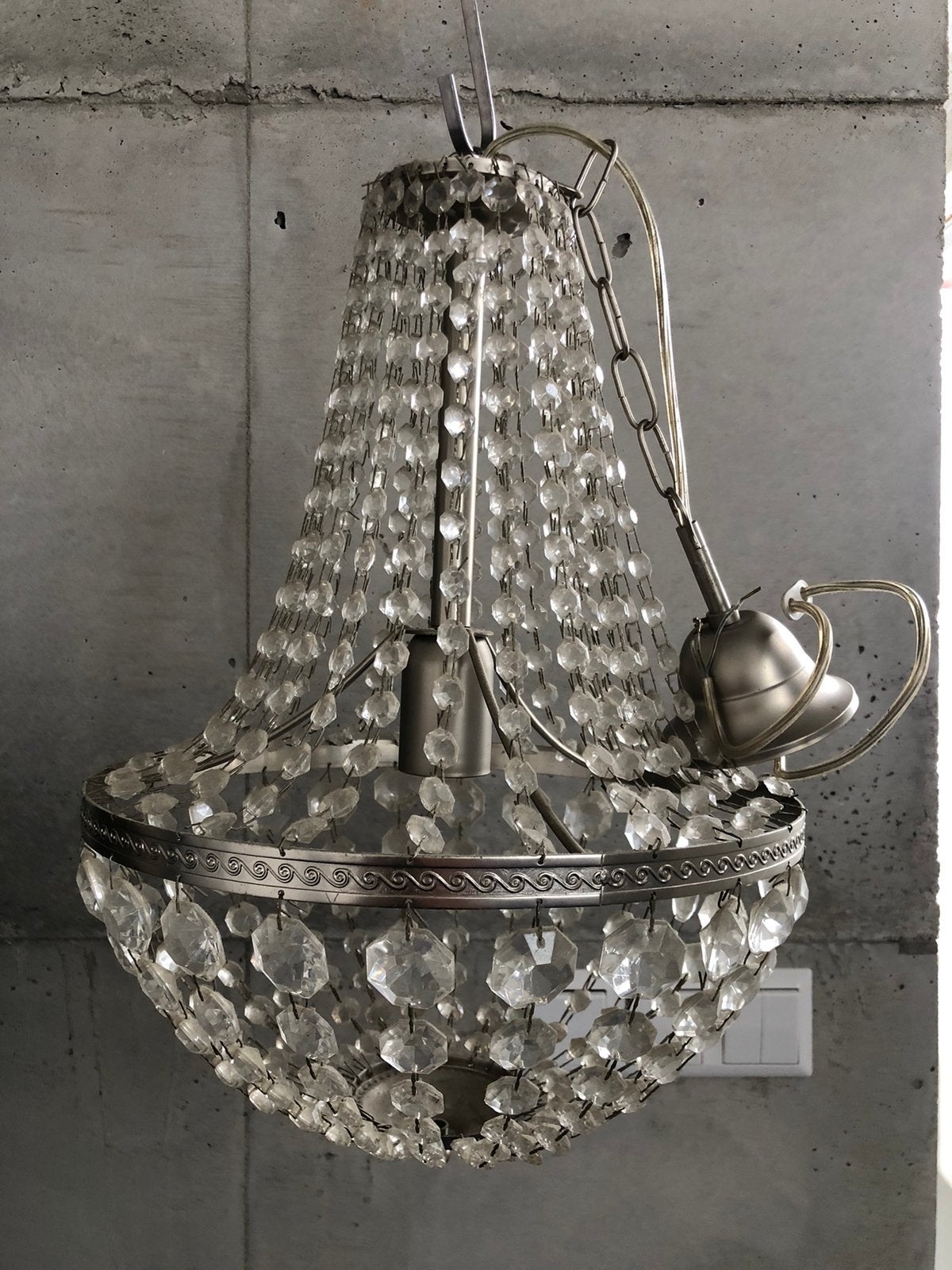 4 stuks glazen kralenlamp / hanglamp (2005), Ophalen, Gebruikt, Metaal