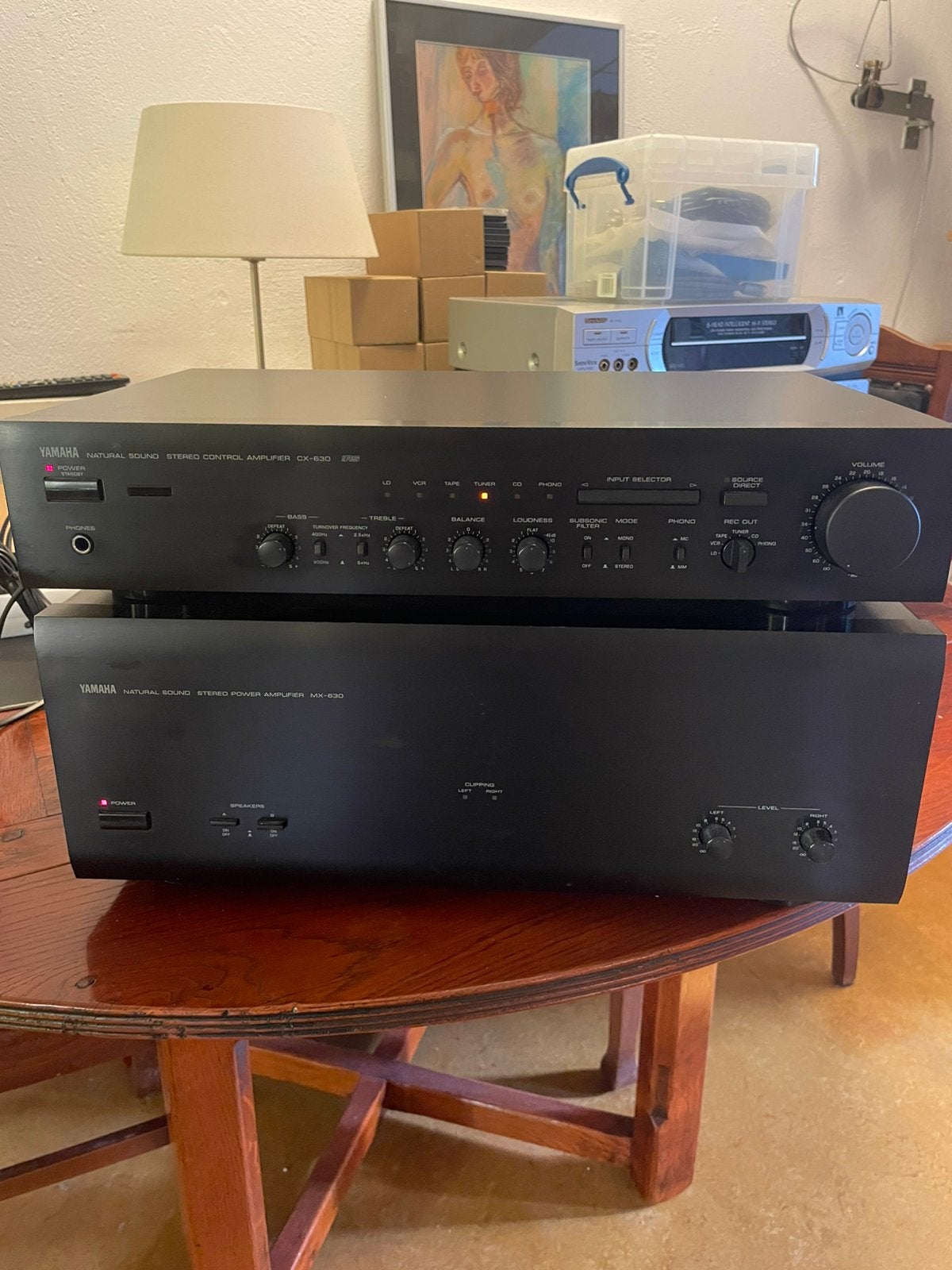 Yamaha CX630 en MX630 mét AB, Ophalen, Zo goed als nieuw, 120 watt of meer, Yamaha