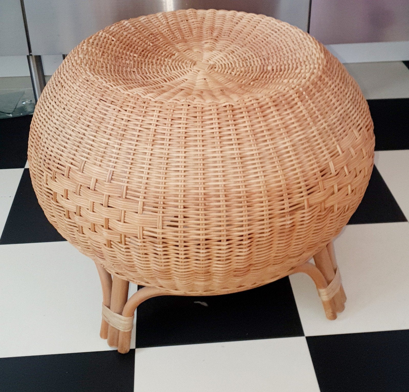 Rotan poef hocker ikea AGEN, Ophalen, Rond, Nieuw, Riet of Rotan