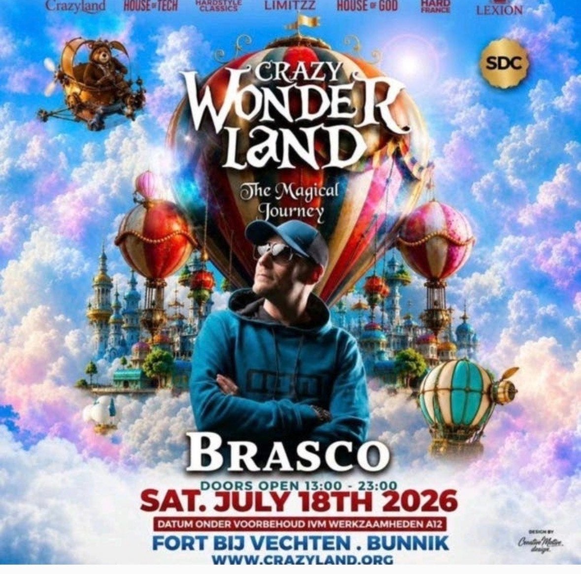2 tickets voor Crazy Wonderland 18 juli Bunnik, Tickets en Kaartjes, Twee personen
