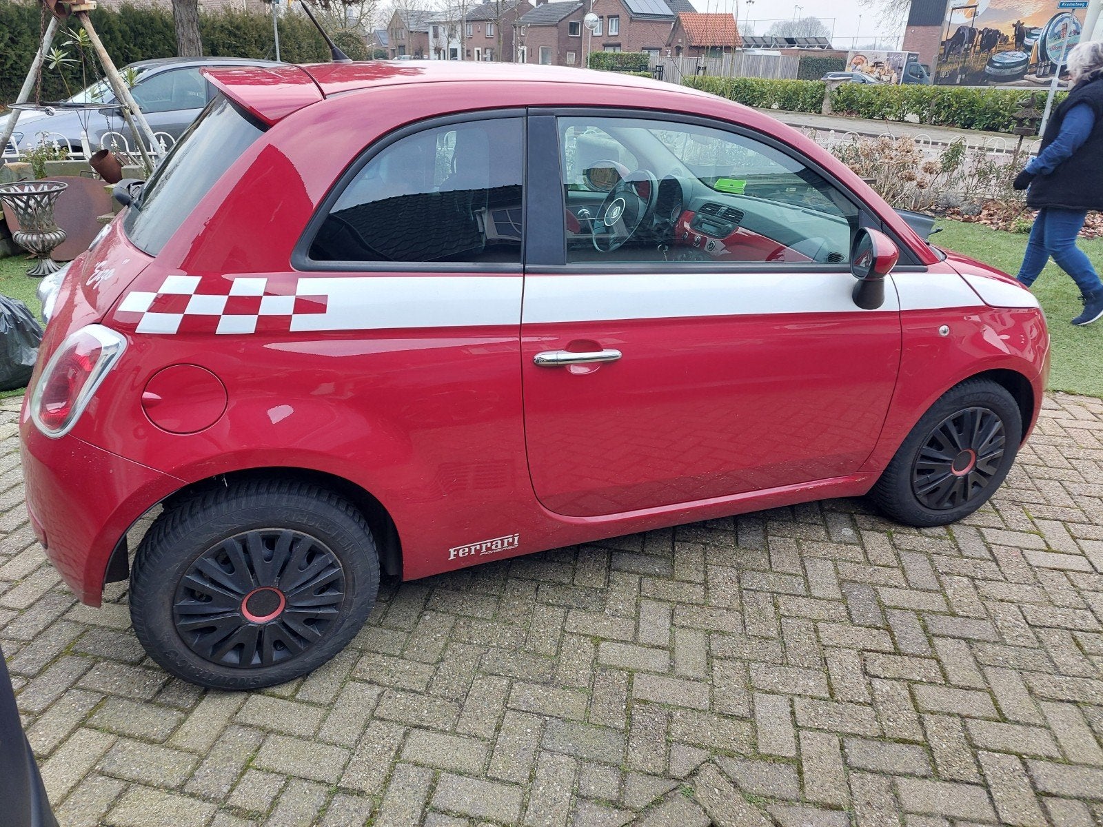 Fiat 500 1.2 C 2009 Rood 110325 Km, Auto's, Voorwielaandrijving, 1242 cc, 4 cilinders, 840 kg