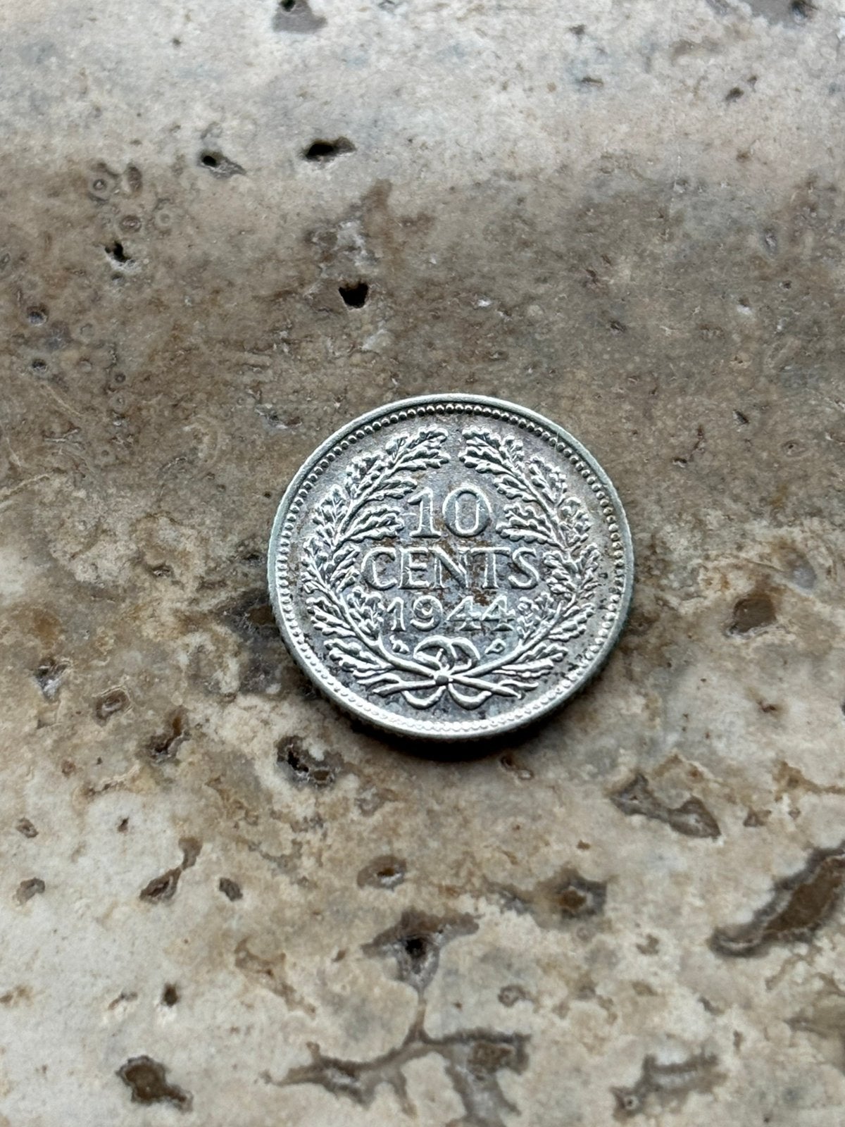 10 cent 1944 ep Wilhelmina , zeer mooie kwaliteit, Zilver, Ophalen of Verzenden, 10 cent, Koningin Wilhelmina