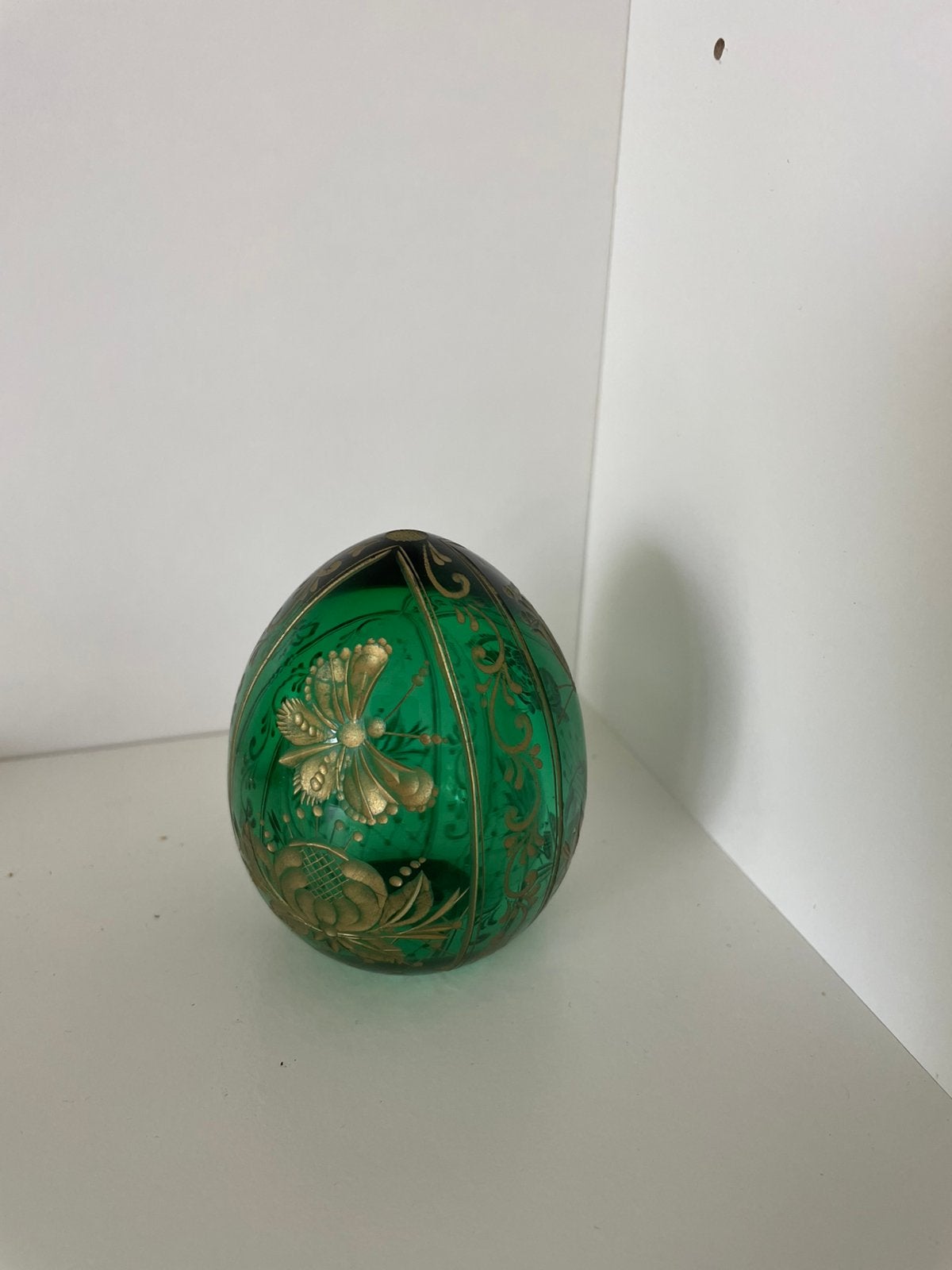 Faberge glazen ei groen, Antiek en Kunst, Ophalen of Verzenden