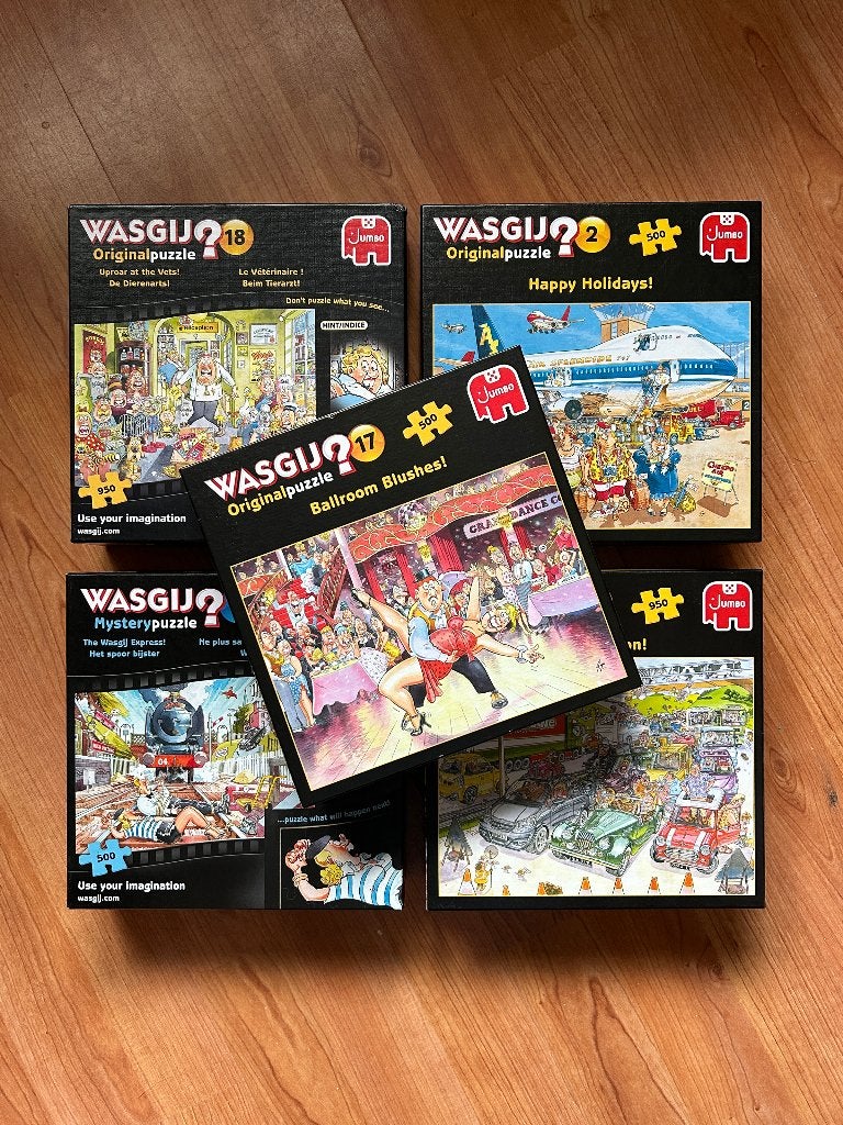 Wasgij puzzels (5 puzzels totaal: prijs per stuk), Ophalen, 500 t/m 1500 stukjes, Zo goed als nieuw, Legpuzzel