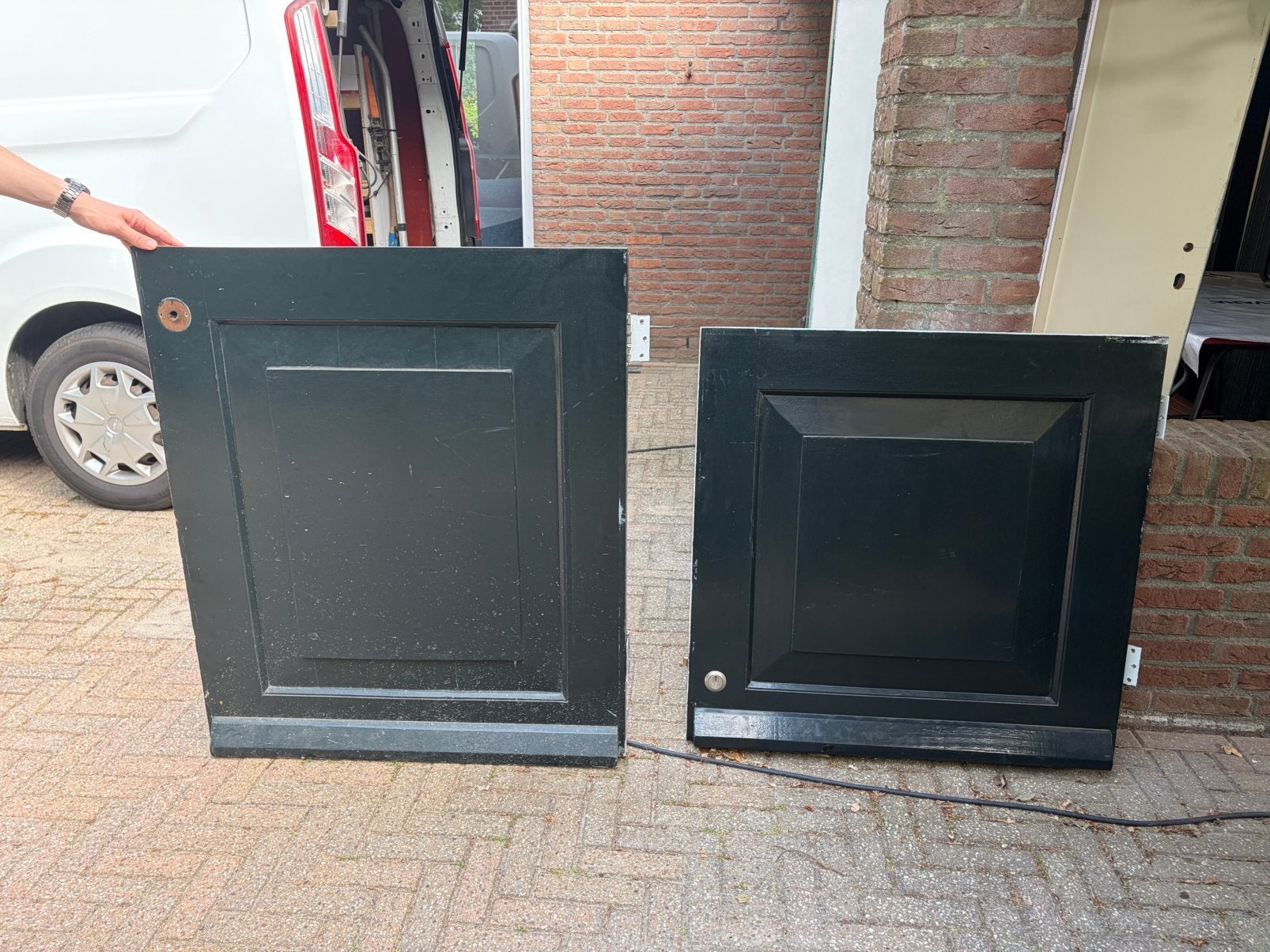 Klassieke buitendeur 2 delen - zie omschrijving, Ophalen, Gebruikt, 80 tot 100 cm, Buitendeur
