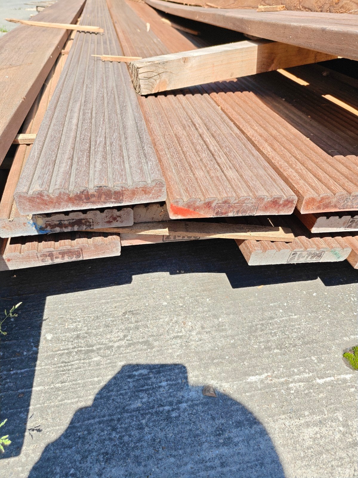 Partij  17x bankirai vlonderplanken 25x145mm lengte 365cm, Tuin en Terras, Ophalen, Nieuw, Hout