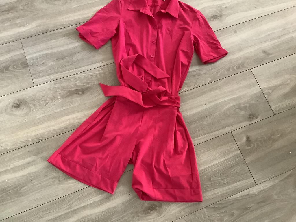 Studio Anneloes travelstof jumpsuit kort model L, Ophalen of Verzenden, Zo goed als nieuw, Maat 42/44 (L), Roze