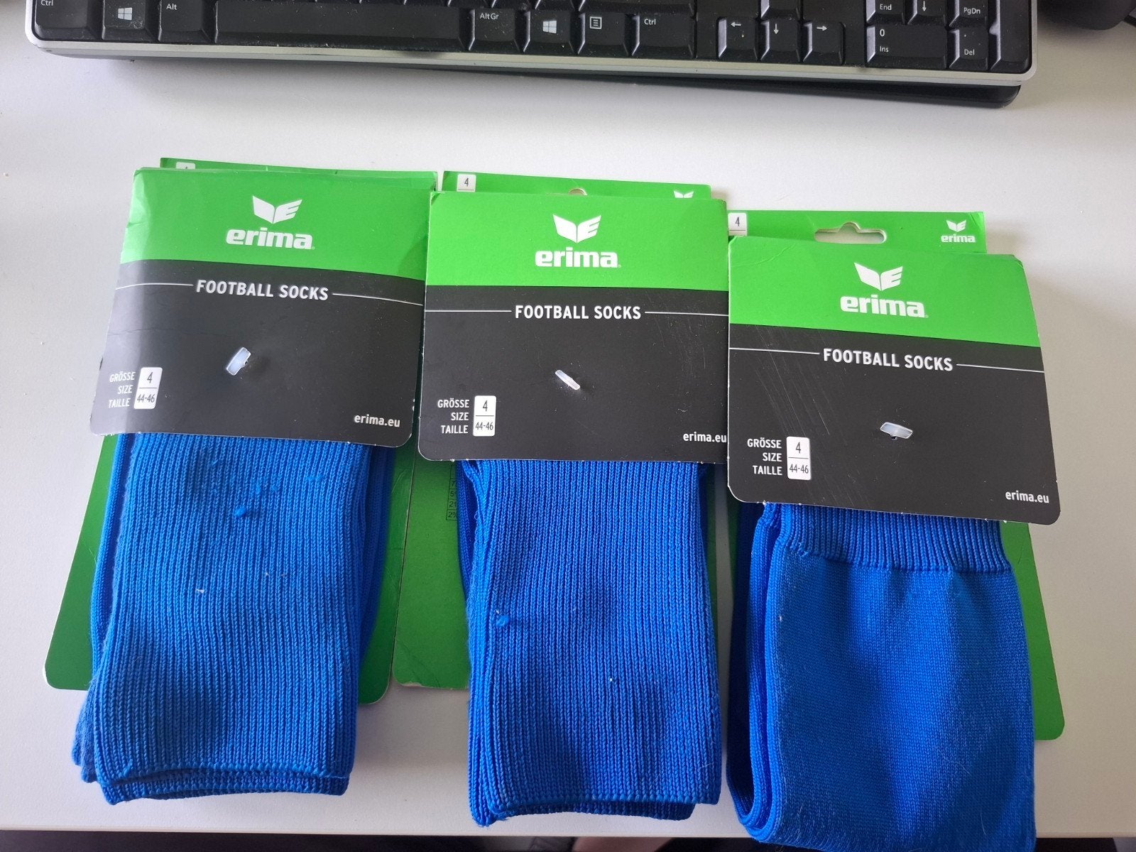 3 paar Erima voetbal sokken 44-46 - Nieuw in verpakking, Kleding | Heren, Sokken en Kousen, Erima, Blauw, Ophalen of Verzenden