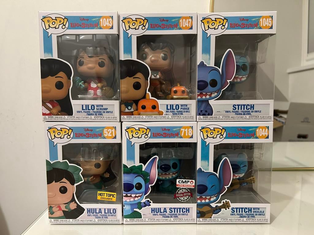 6 Funko pop Lilo en Stitch, Ophalen of Verzenden, Zo goed als nieuw