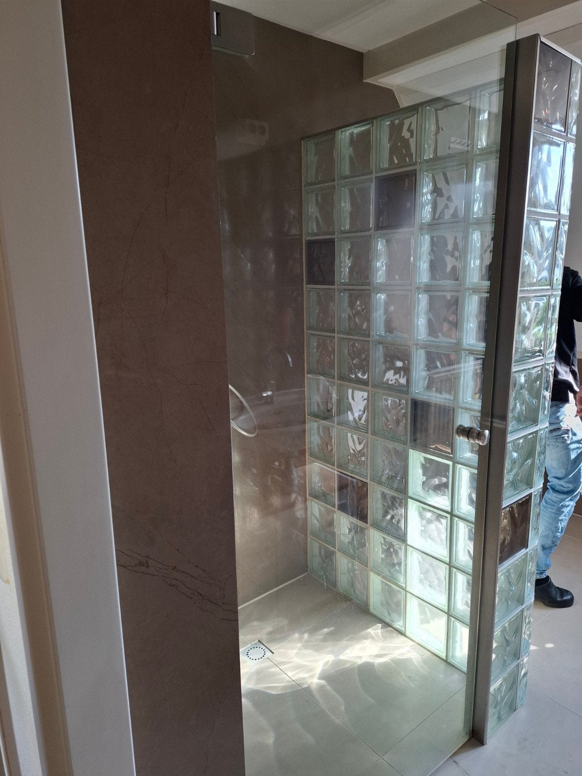 Glazen douchedeur 200x86 cm, Huis en Inrichting, Ophalen, Gebruikt, Met douche