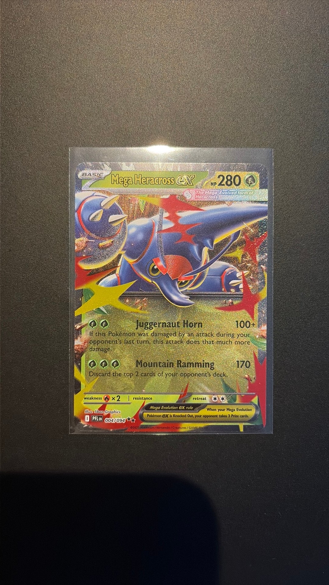Mega Heracross EX 004/094 - Phantasmal Flames, Ophalen of Verzenden, Zo goed als nieuw