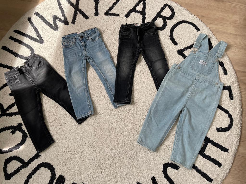 Levi’s skinny spijkerbroeken + tuinbroek in goede staat!, Jongen of Meisje, Zo goed als nieuw, Levi's, Ophalen