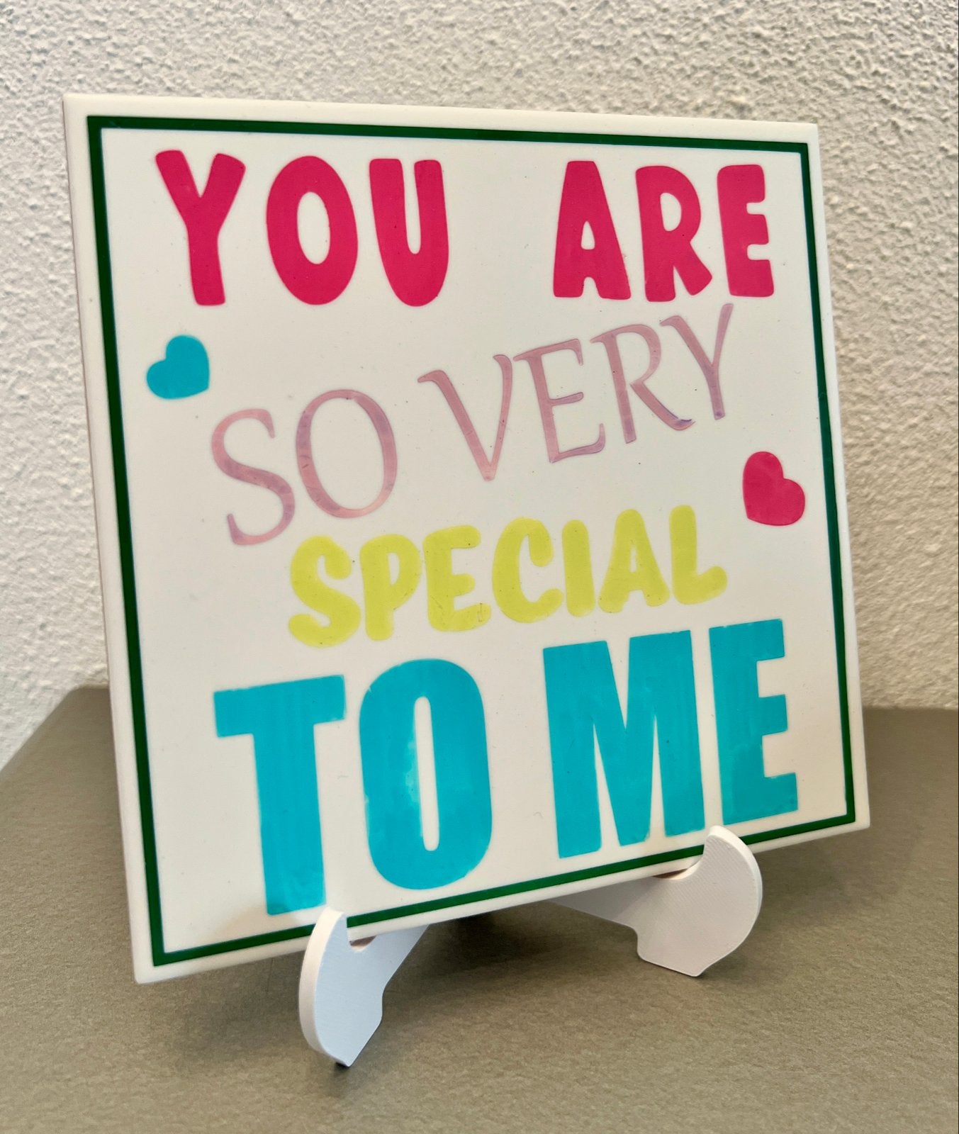 Decoratieve wandtegel 15x15 cm - You are special, Huis en Inrichting, Woonaccessoires | Overige, Zo goed als nieuw, Steen/keramiek