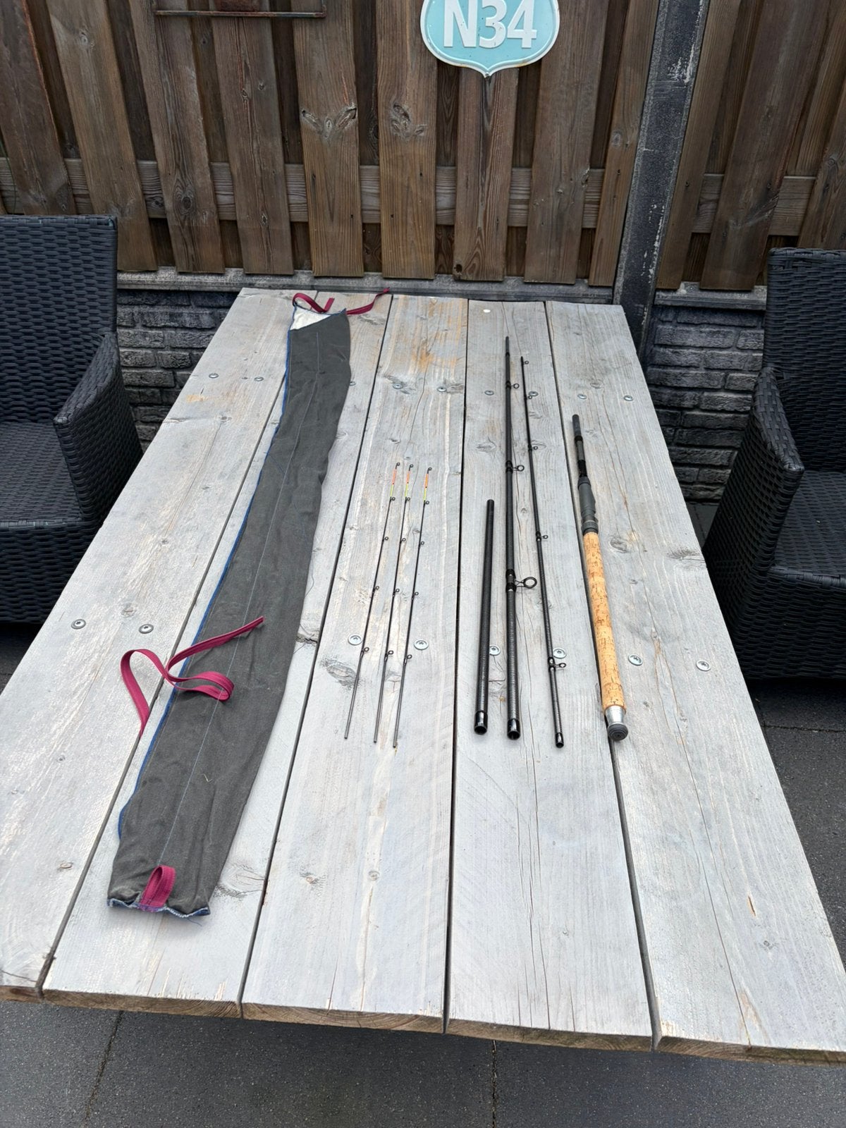 Feederhengel extra heavy 3.6/4.1 meter Ton Temming, Watersport en Boten, Ophalen, Zo goed als nieuw, Werphengel