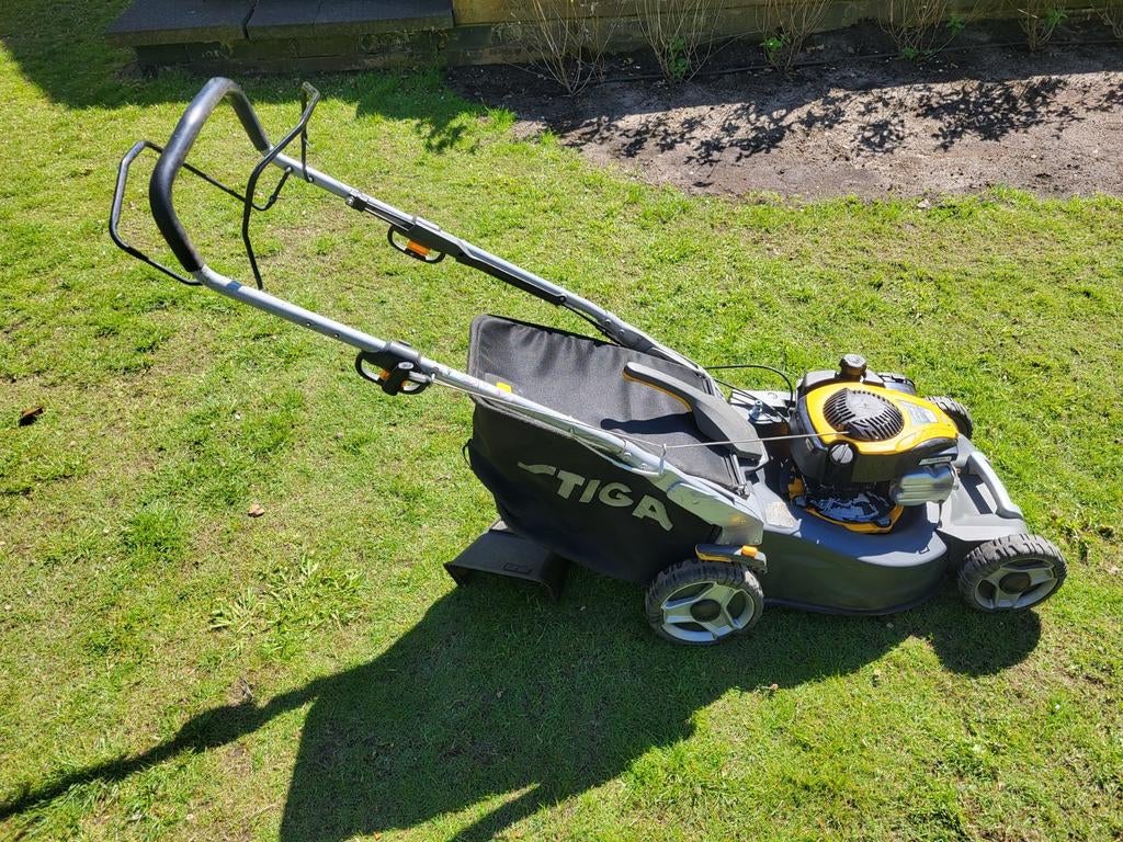 Nette goed werkende Stiga Twinclip 50sb aangedreven maaier, Ophalen, Cirkelmaaier, Stiga, Benzine-grasmaaier