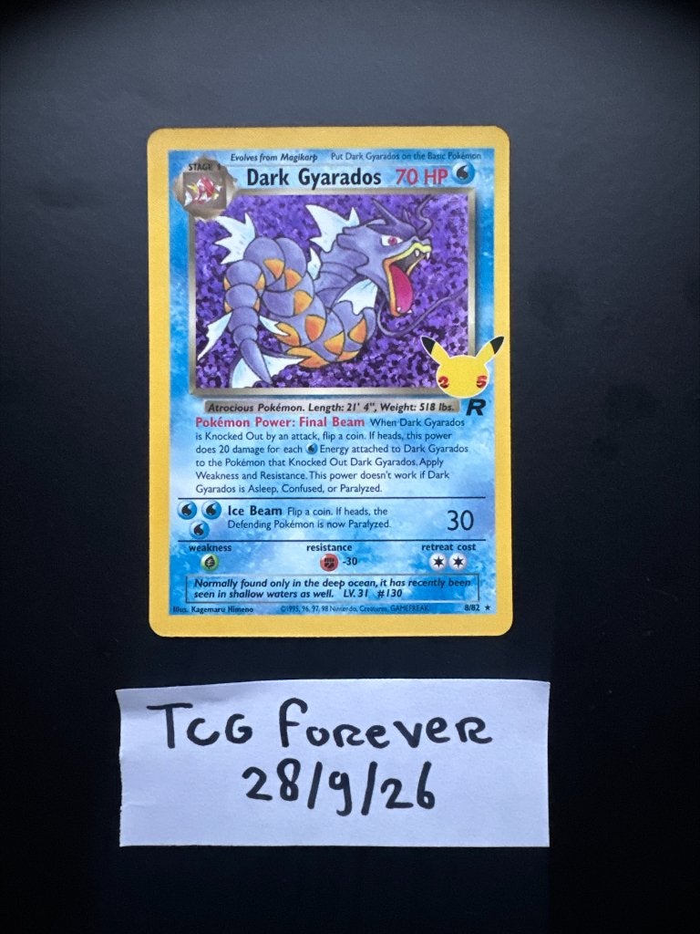 Pokemon Dark Gyarados 8/82 Celebrations Classic Collection, Ophalen of Verzenden, Nieuw, Losse kaart, Foil