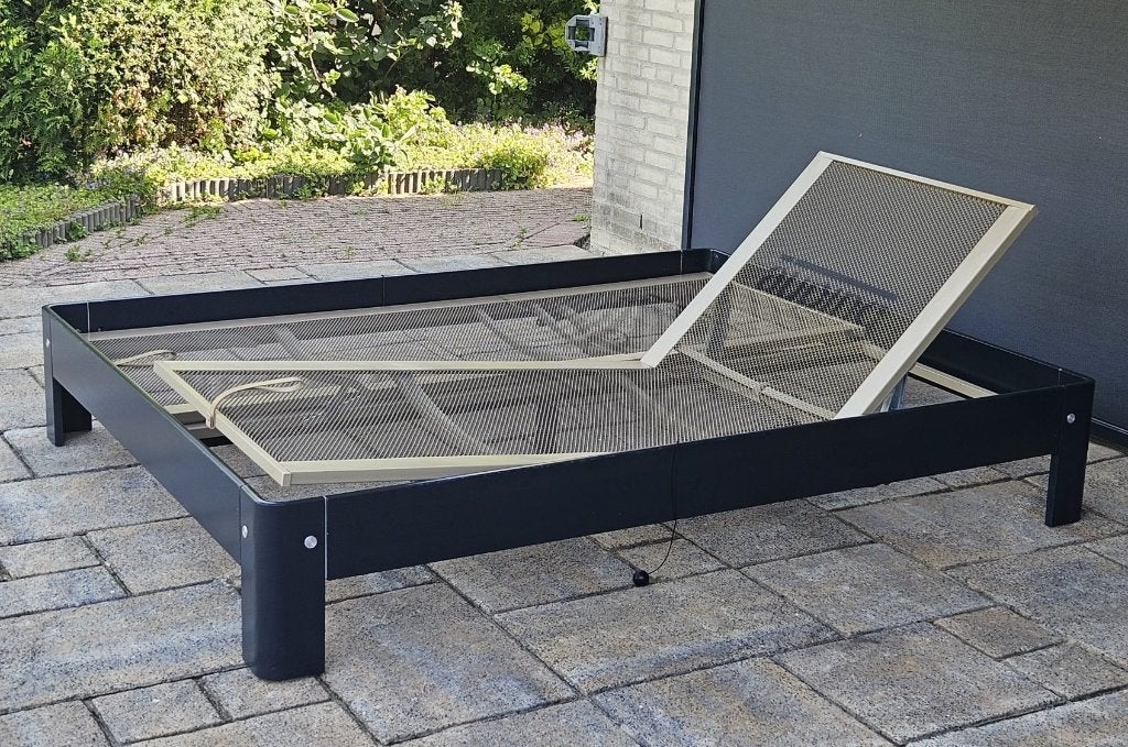 Nette Auping 160x200 antraciet grijs, Huis en Inrichting, Ophalen, Tweepersoons, 200 cm, Grijs
